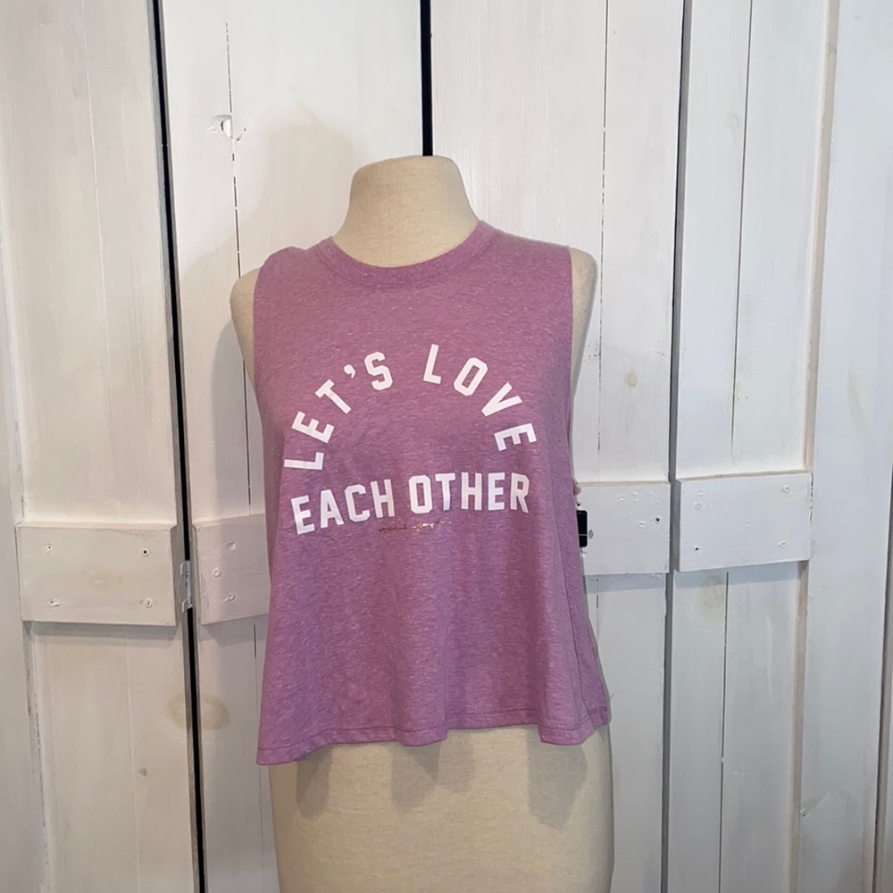 NWT Spiritual Gangster Love Each Other Purple Muscle Tank - Picture 1 of 6